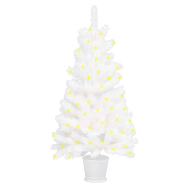 Artificial Pre-Lit Christmas Tree White 90 Cm