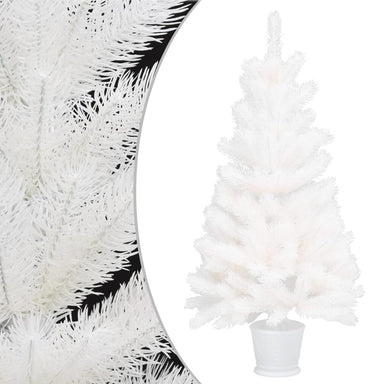 Artificial Pre-Lit Christmas Tree White 90 Cm