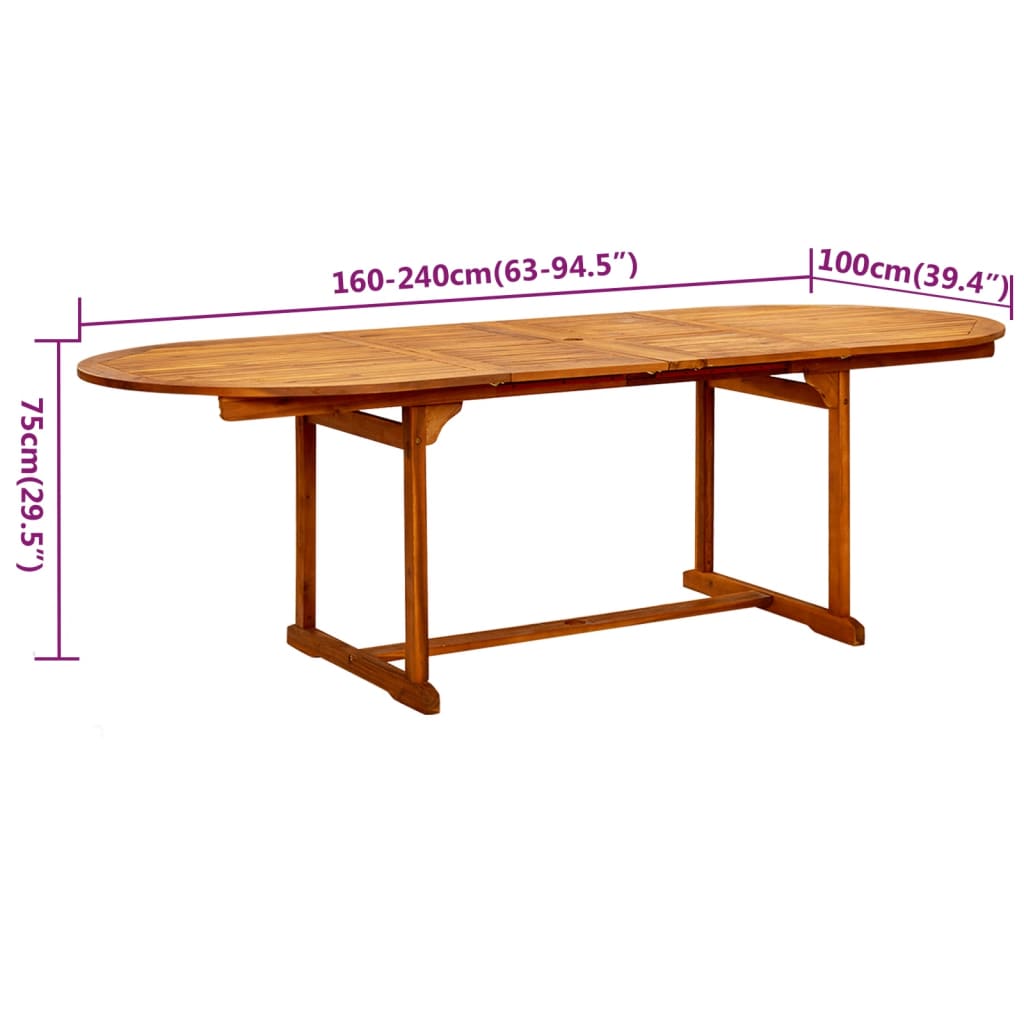 9 Piece Garden Dining Set Solid Wood Acacia