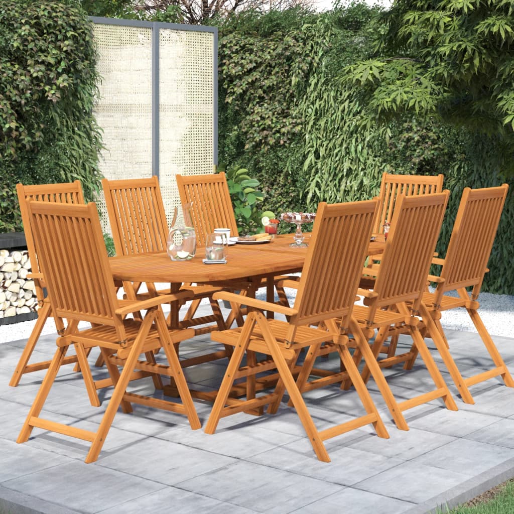 9 Piece Garden Dining Set Solid Wood Acacia