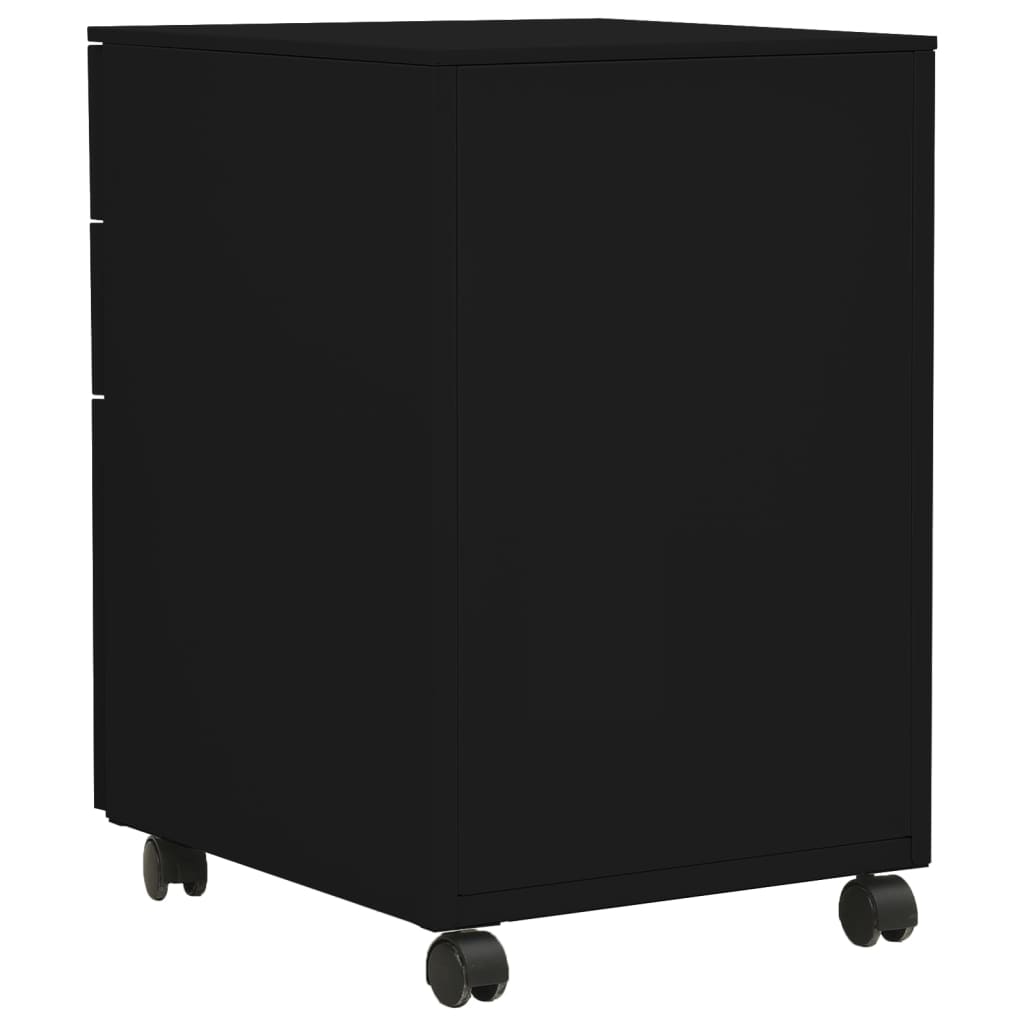 Mobile File Cabinet Black 39x45x60 cm Steel