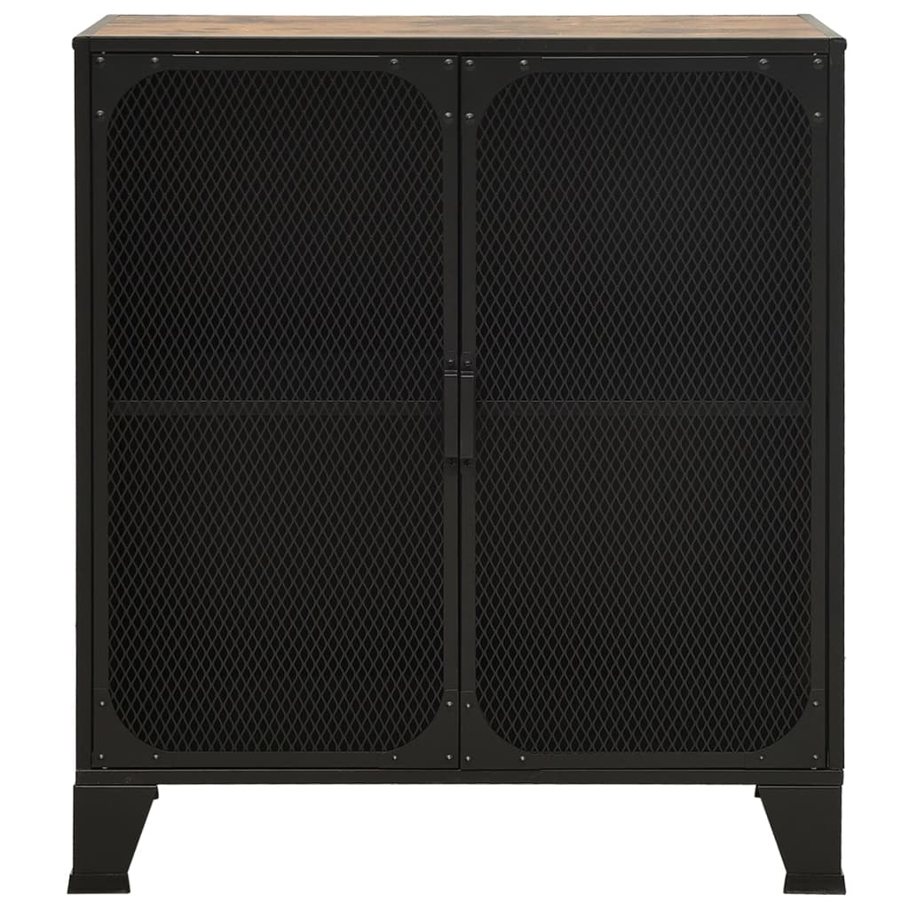Storage Cabinet Rustic Brown 72x36x82 cm Metal and MDF