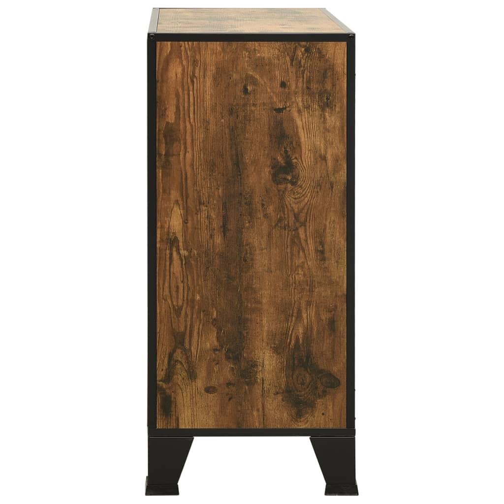 Storage Cabinet Rustic Brown 72x36x82 cm Metal and MDF