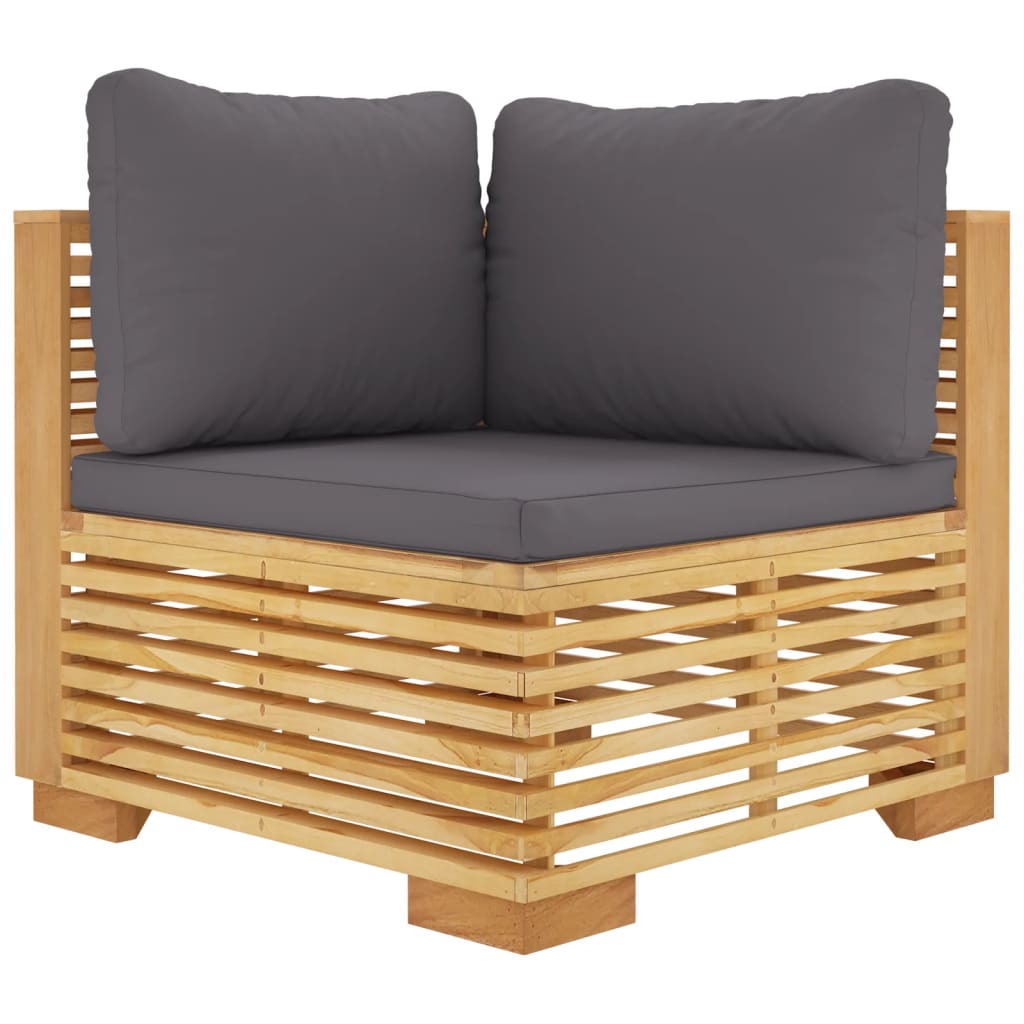7 Piece Garden Lounge Set with Cushions Solid Teak Wood
