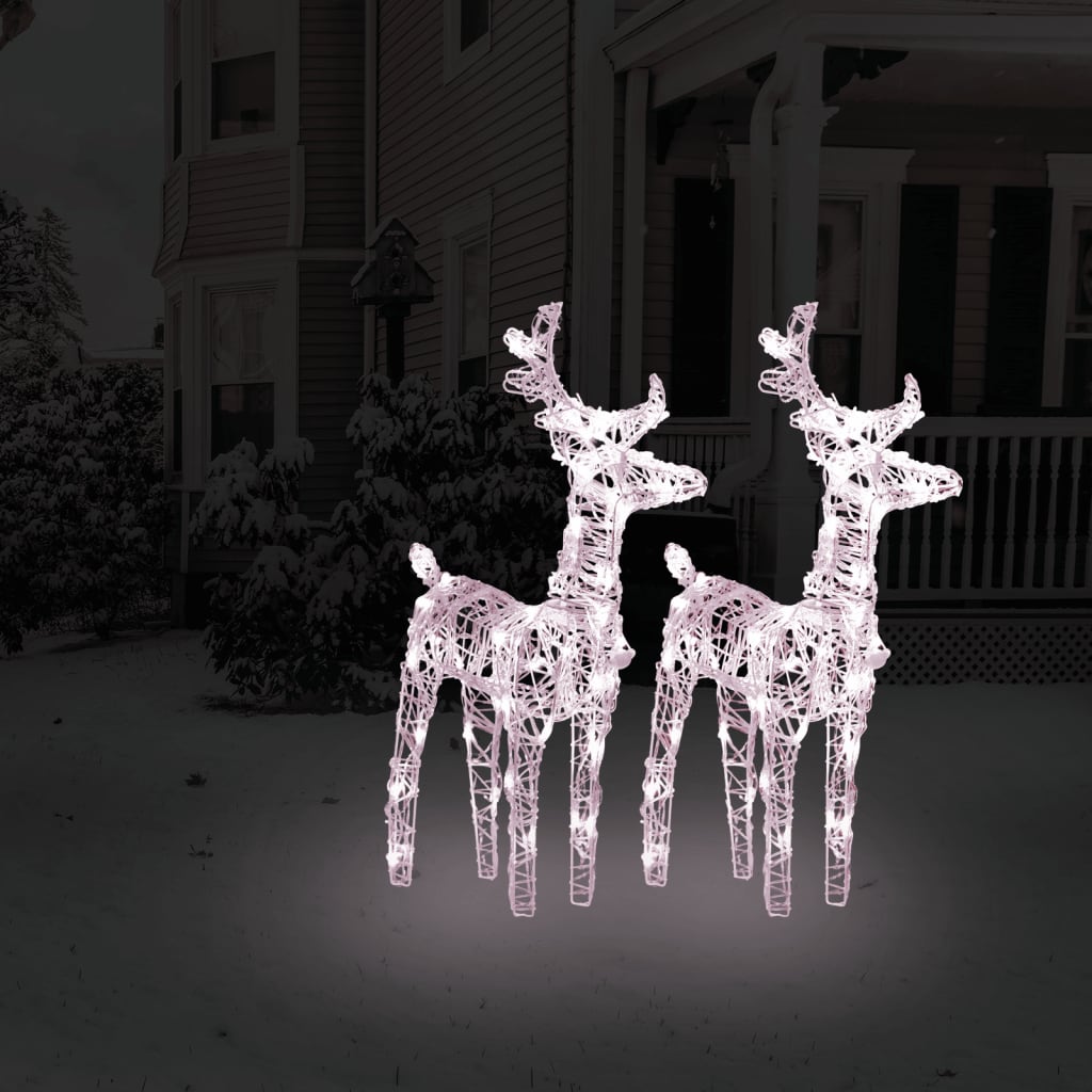 Christmas Reindeers 4 Pcs 160 Leds Acrylic