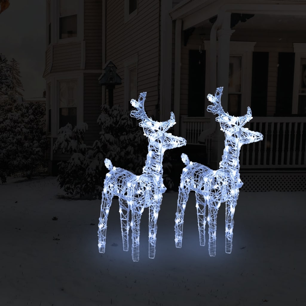 Christmas Reindeers 4 Pcs 160 Leds Acrylic