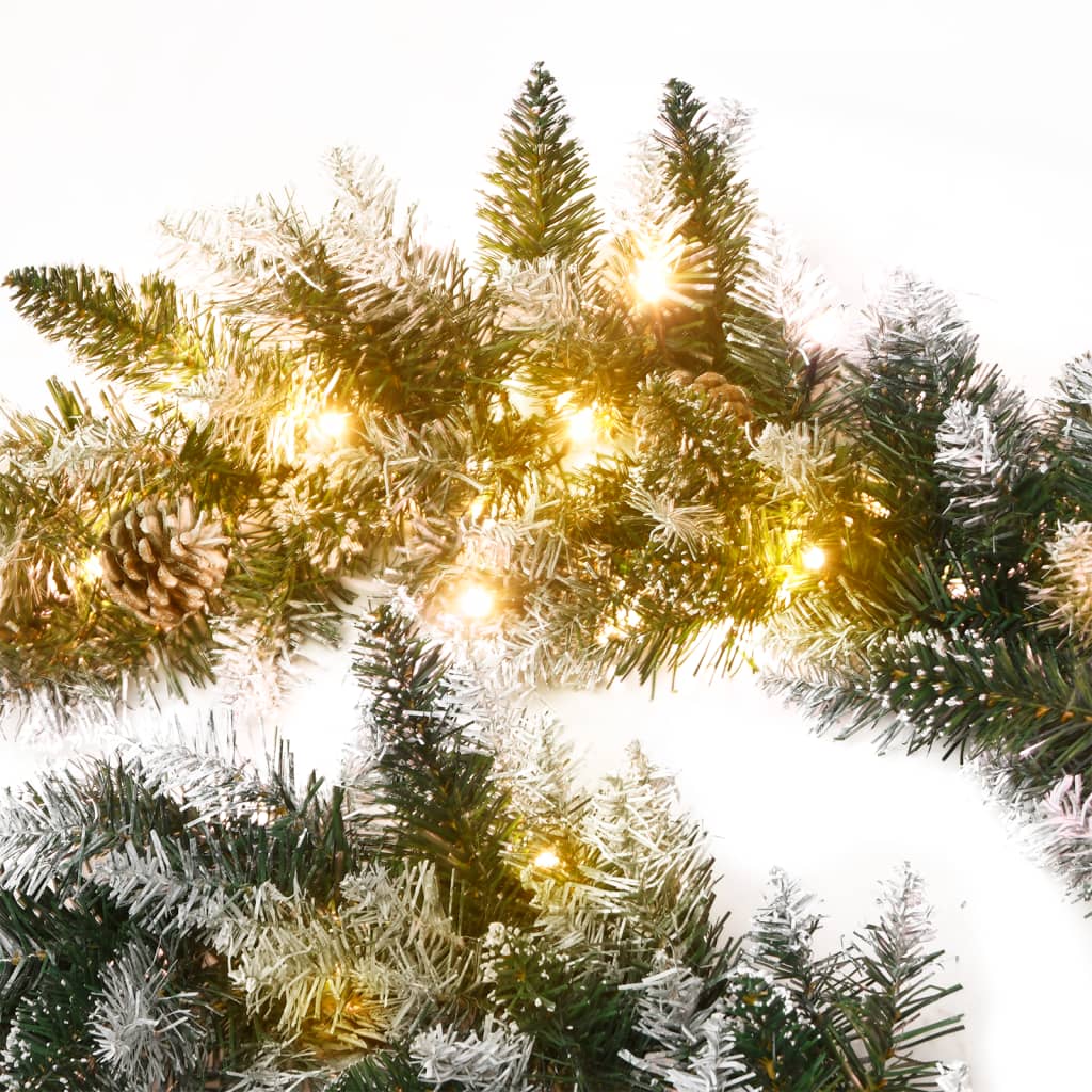 Christmas Garland With Led Lights Green Pvc