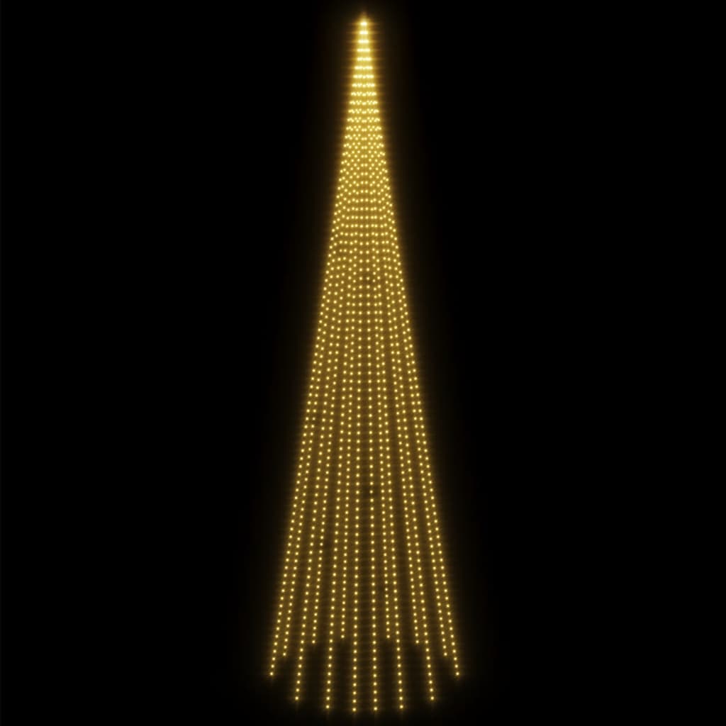 Christmas Tree On Flagpole Warm White 1134 Leds 800 Cm