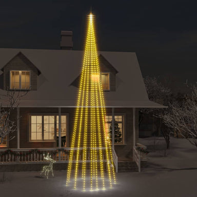 Christmas Tree On Flagpole Warm White 1134 Leds 800 Cm