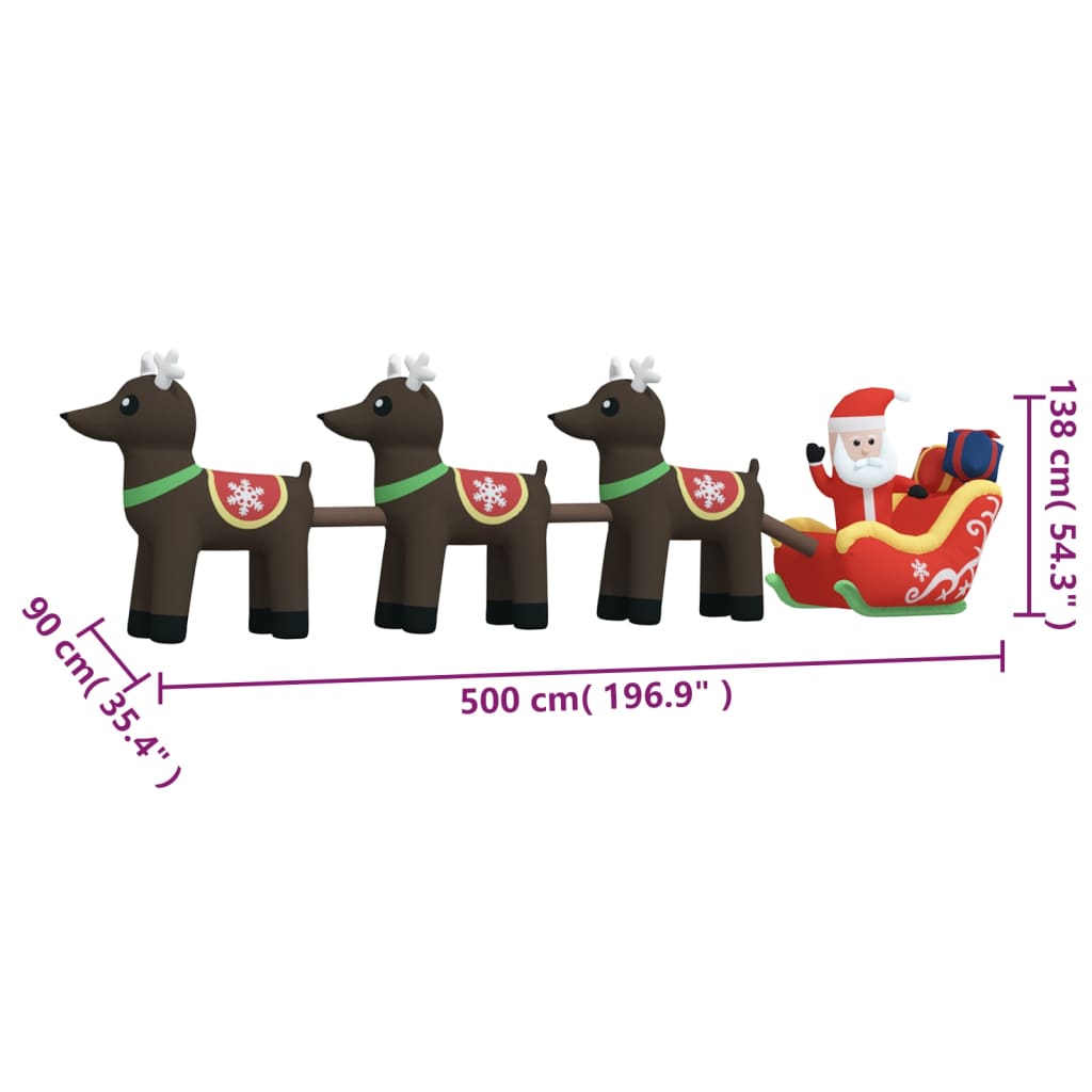 Christmas Inflatable Santa And Reindeer Decoration Led