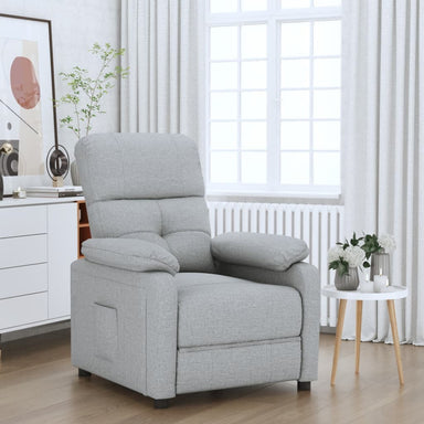 Recliner Chair Light Grey Fabric