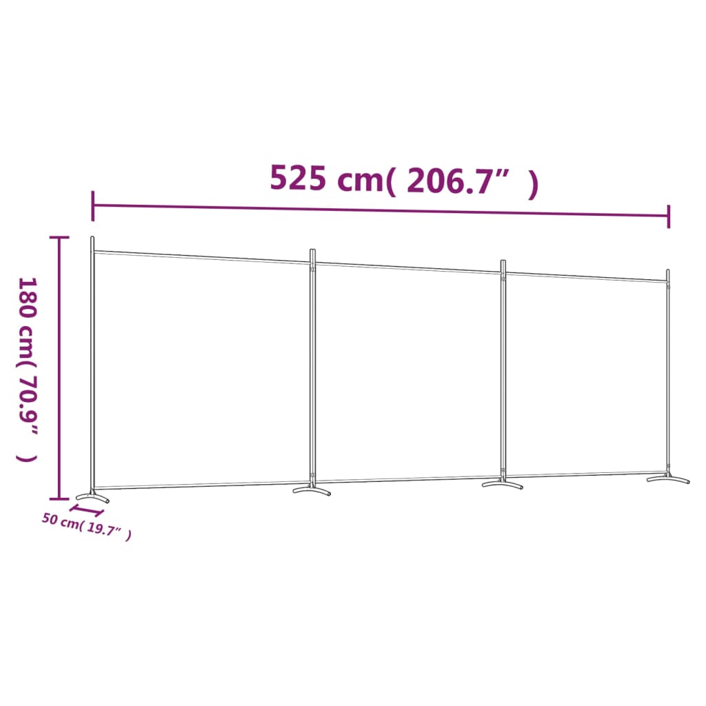 3-Panel Room Divider Fabric