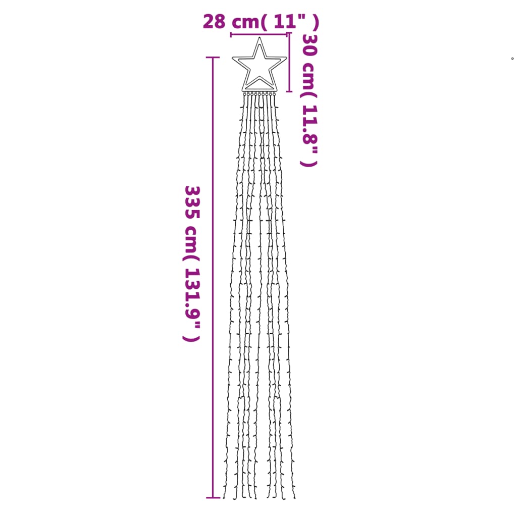 Christmas Tree Light 320 Leds 375 Cm