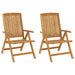 Reclining Garden Chairs with Cushions 2 pcs Solid Wood Teak