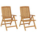 Reclining Garden Chairs with Cushions 2 pcs Solid Wood Teak