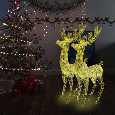 Xxl Acrylic Christmas Reindeers 250 Led 2 Pcs 180 Cm