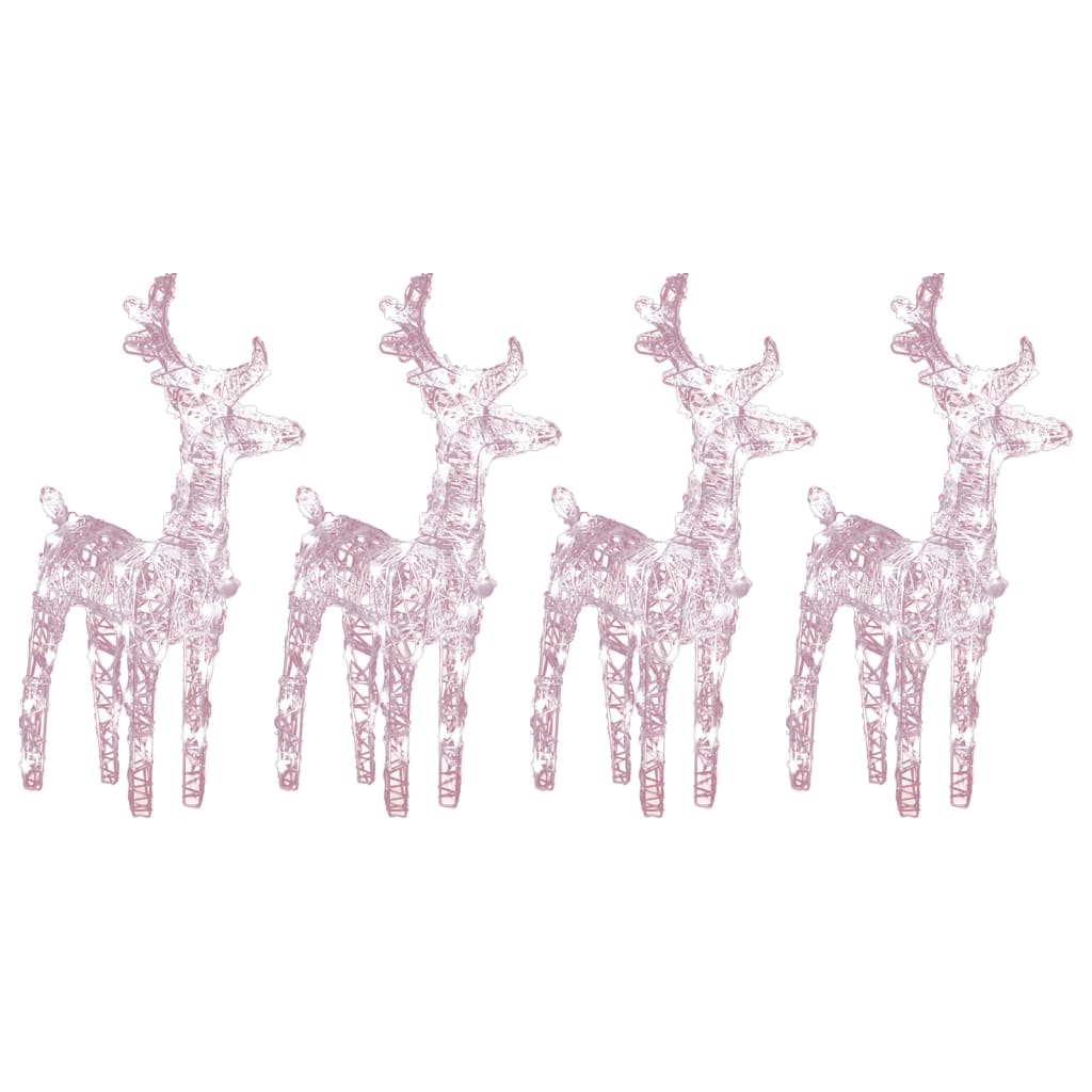 Christmas Reindeers 4 Pcs 160 Leds Acrylic