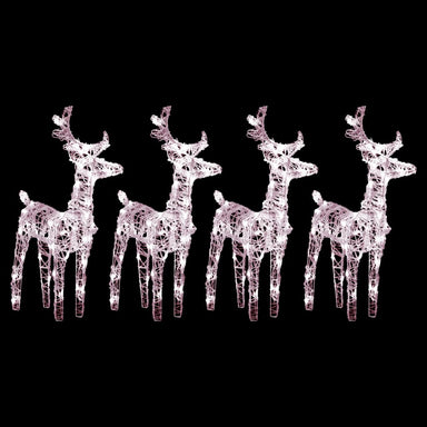 Christmas Reindeers 4 Pcs 160 Leds Acrylic