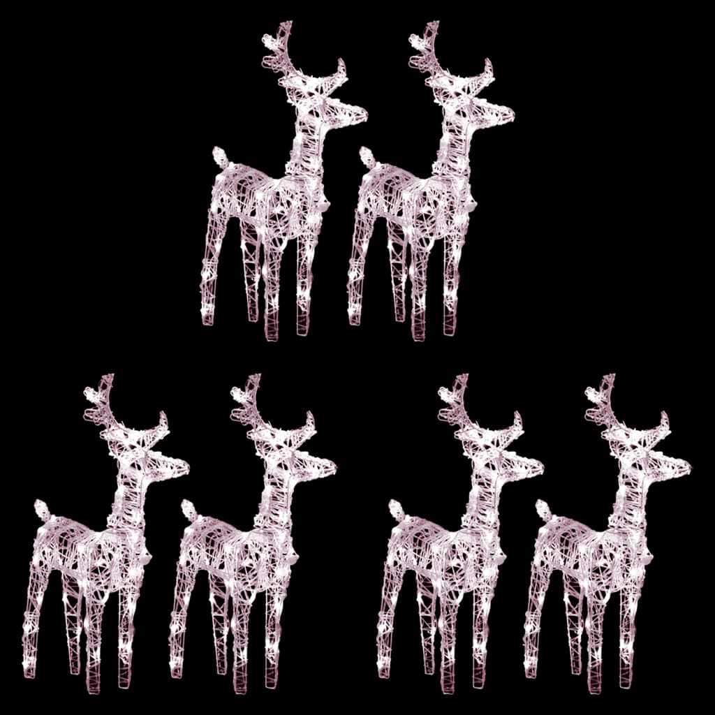 Christmas Reindeers 4 Pcs 160 Leds Acrylic