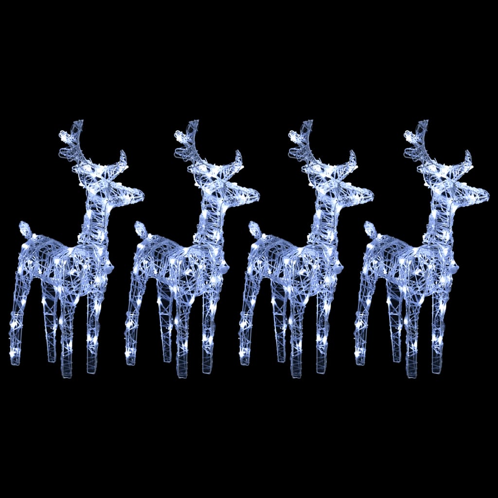 Christmas Reindeers 4 Pcs 160 Leds Acrylic