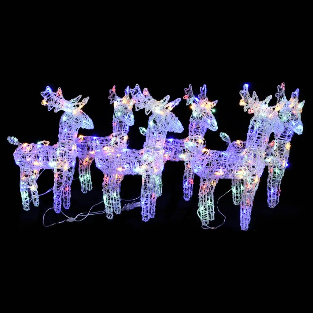 Christmas Reindeers 4 Pcs 160 Leds Acrylic