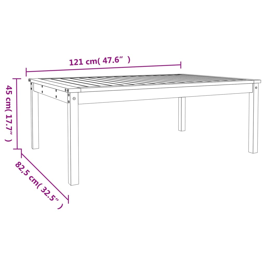 Garden Table Solid Wood Pine