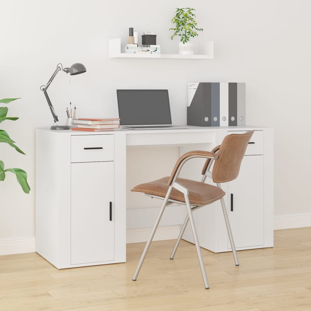 Desk With Cabinet Engineered Wood