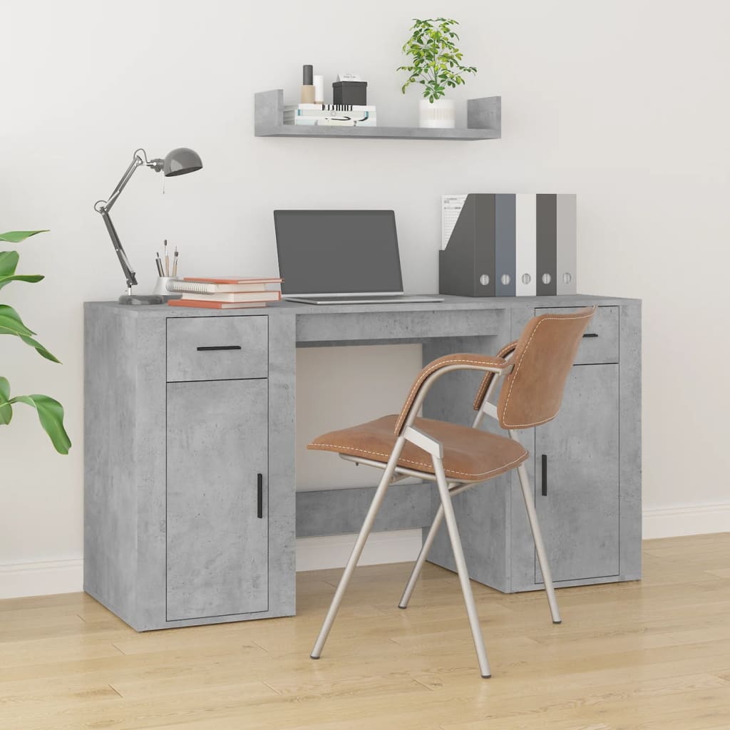 Desk With Cabinet Engineered Wood