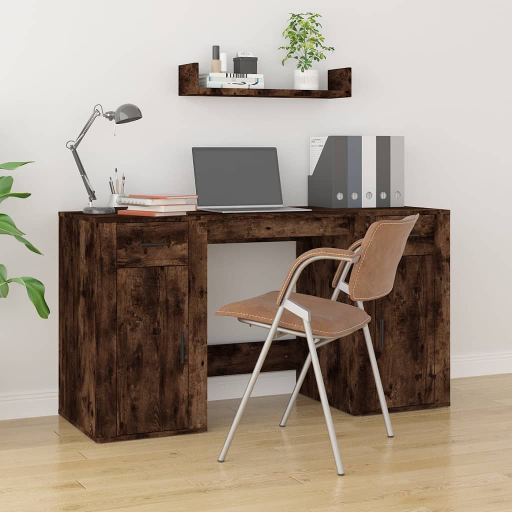 Desk With Cabinet Engineered Wood