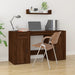 Desk With Cabinet Engineered Wood