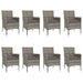 9 Piece Garden Dining Set With Cushions Grey Poly Rattan