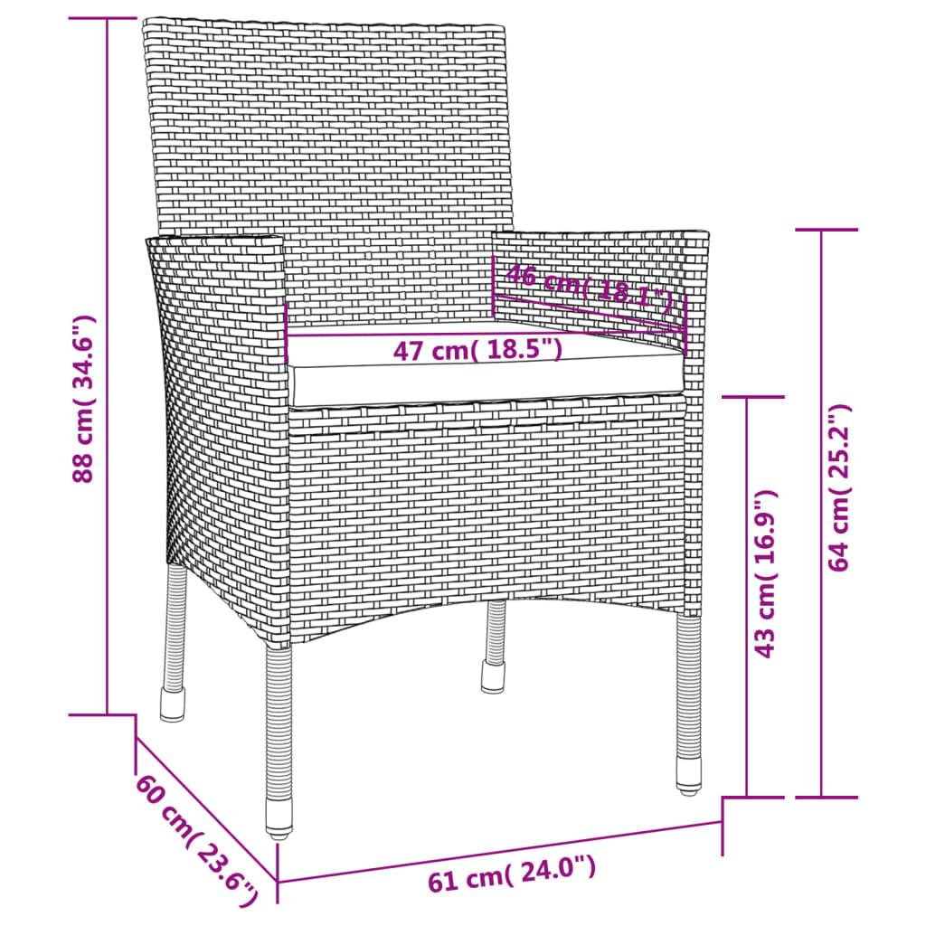 9 Piece Garden Dining Set With Cushions Grey Poly Rattan