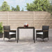 9 Piece Garden Dining Set With Cushions Black Poly Rattan