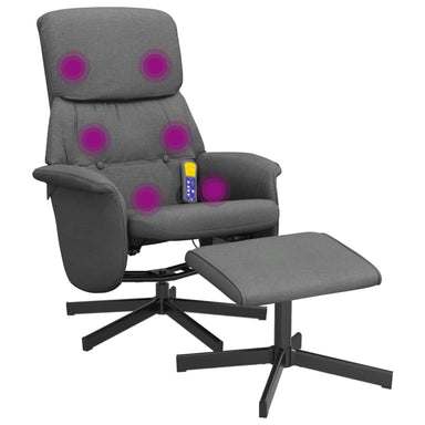 Massage Recliner Chair With Footstool Fabric