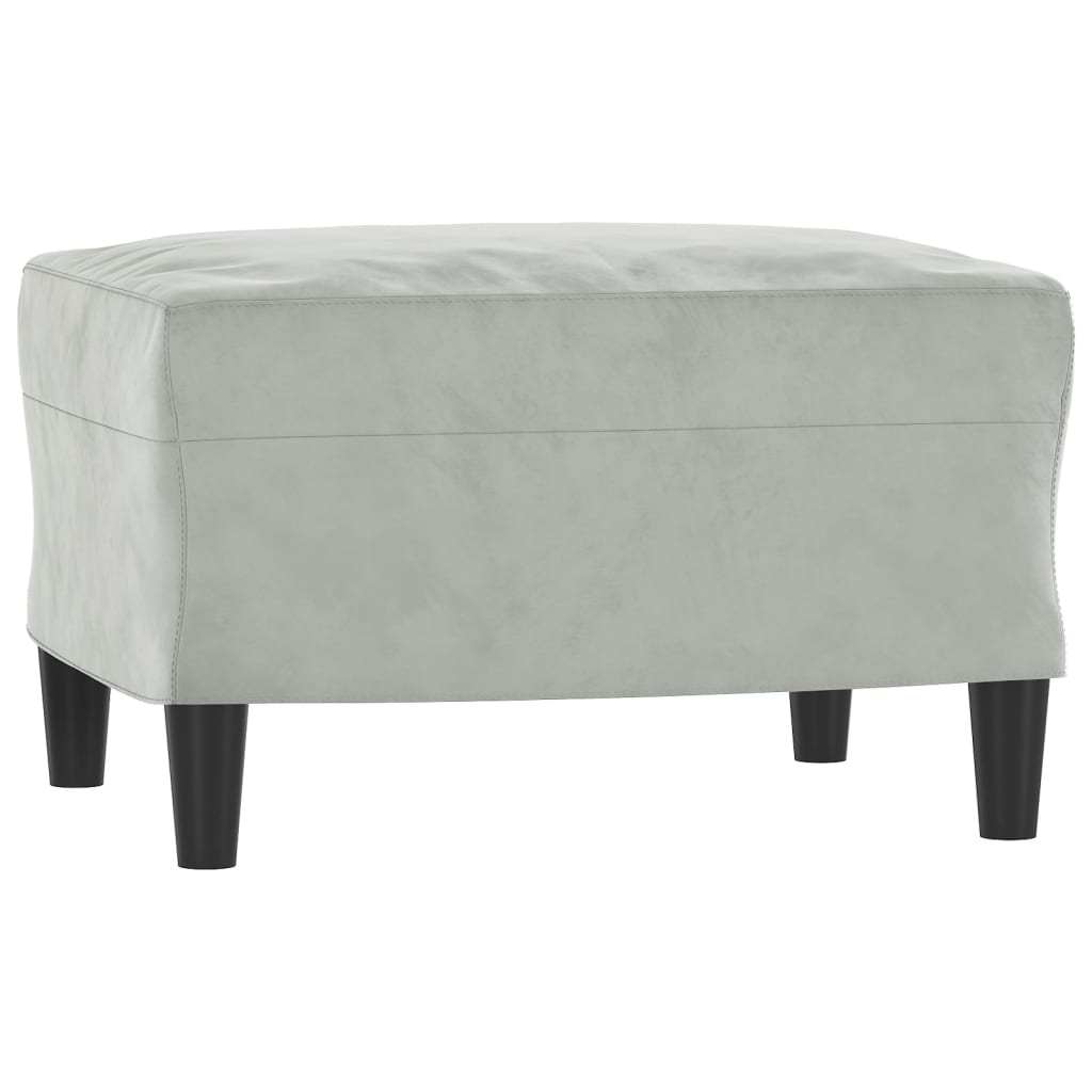 Sofa Chair with Footstool Light Grey 60 cm Velvet