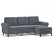 3-Seater Sofa With Footstool 180 Cm Velvet