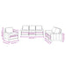 3 Piece Sofa Set Fabric