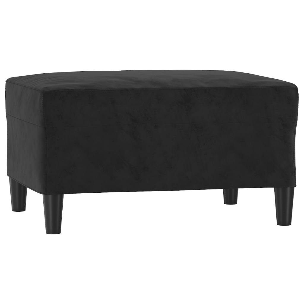 3 Piece Sofa Set with Cushions Black Velvet