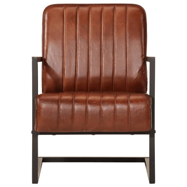 Sofa Chair Brown Real Leather