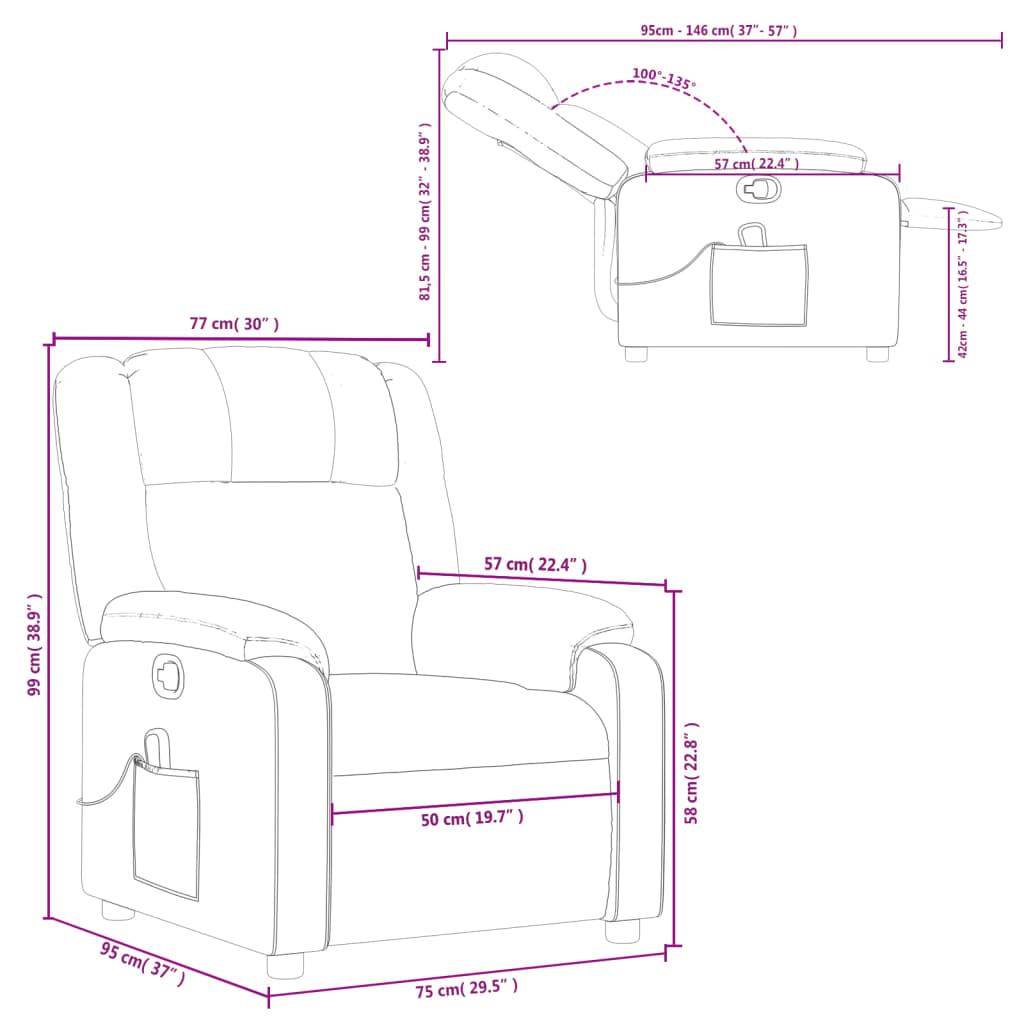 Massage Recliner Chair Fabric