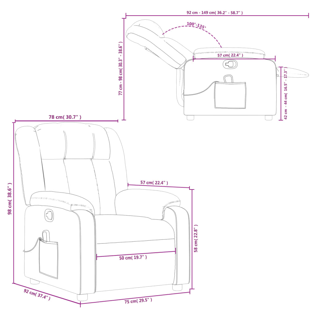 Massage Recliner Chair Fabric