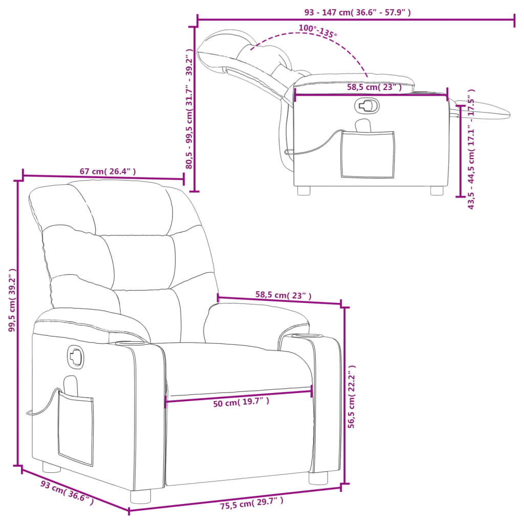 Massage Recliner Chair Fabric