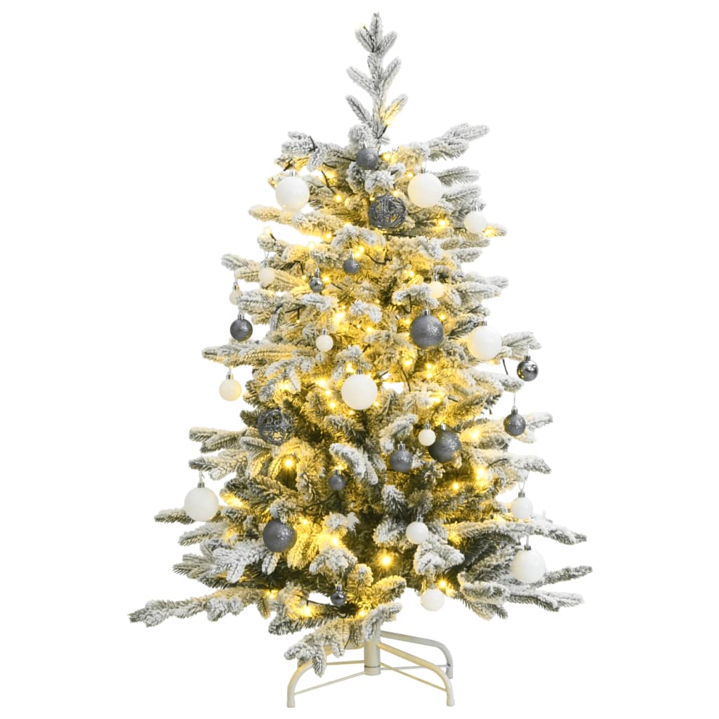 Artificial Hinged Christmas Tree 150 Leds & Flocked Snow