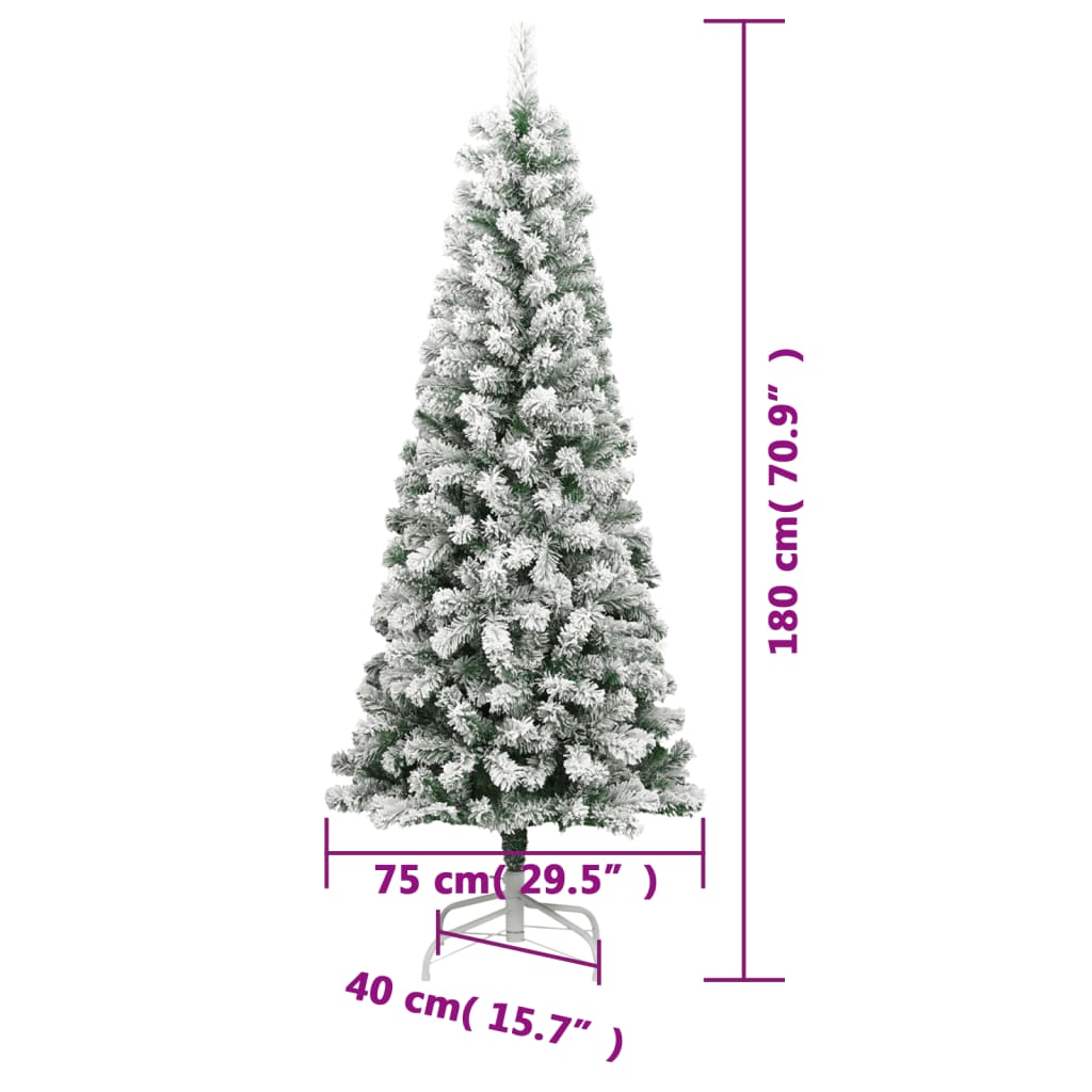 Artificial Hinged Christmas Tree 300 Leds & Flocked Snow