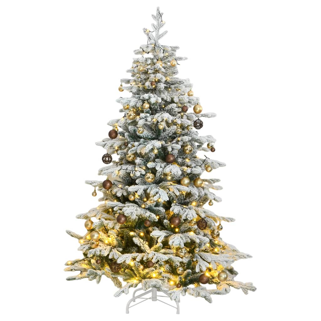 Artificial Hinged Christmas Tree 150 Leds & Flocked Snow