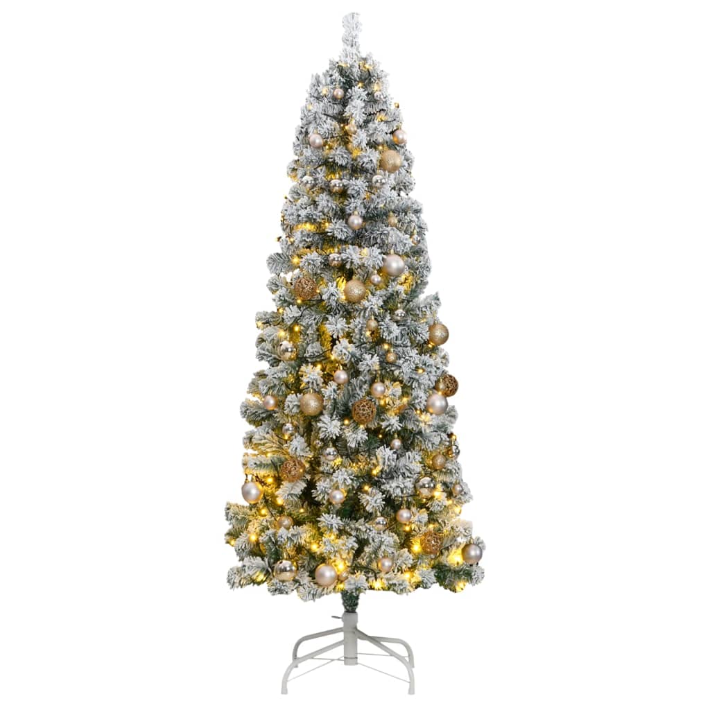 Artificial Hinged Christmas Tree 300 Leds & Flocked Snow