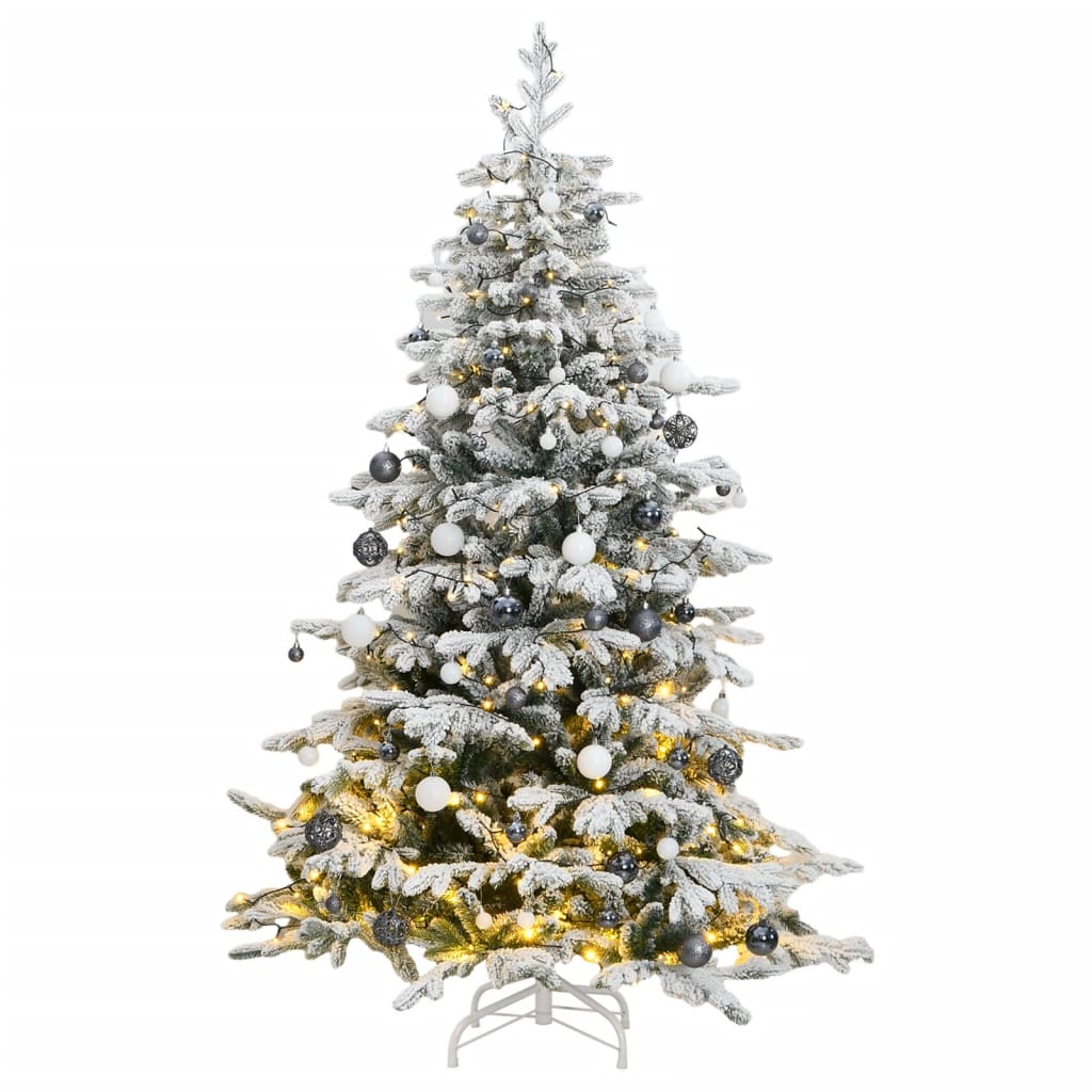 Artificial Hinged Christmas Tree 150 Leds & Flocked Snow