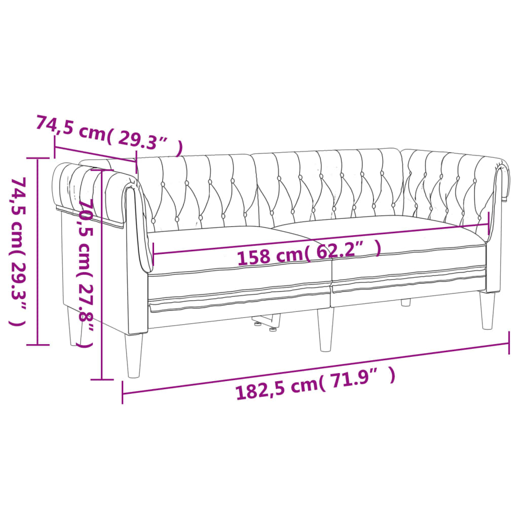 2 Piece Sofa Set Fabric