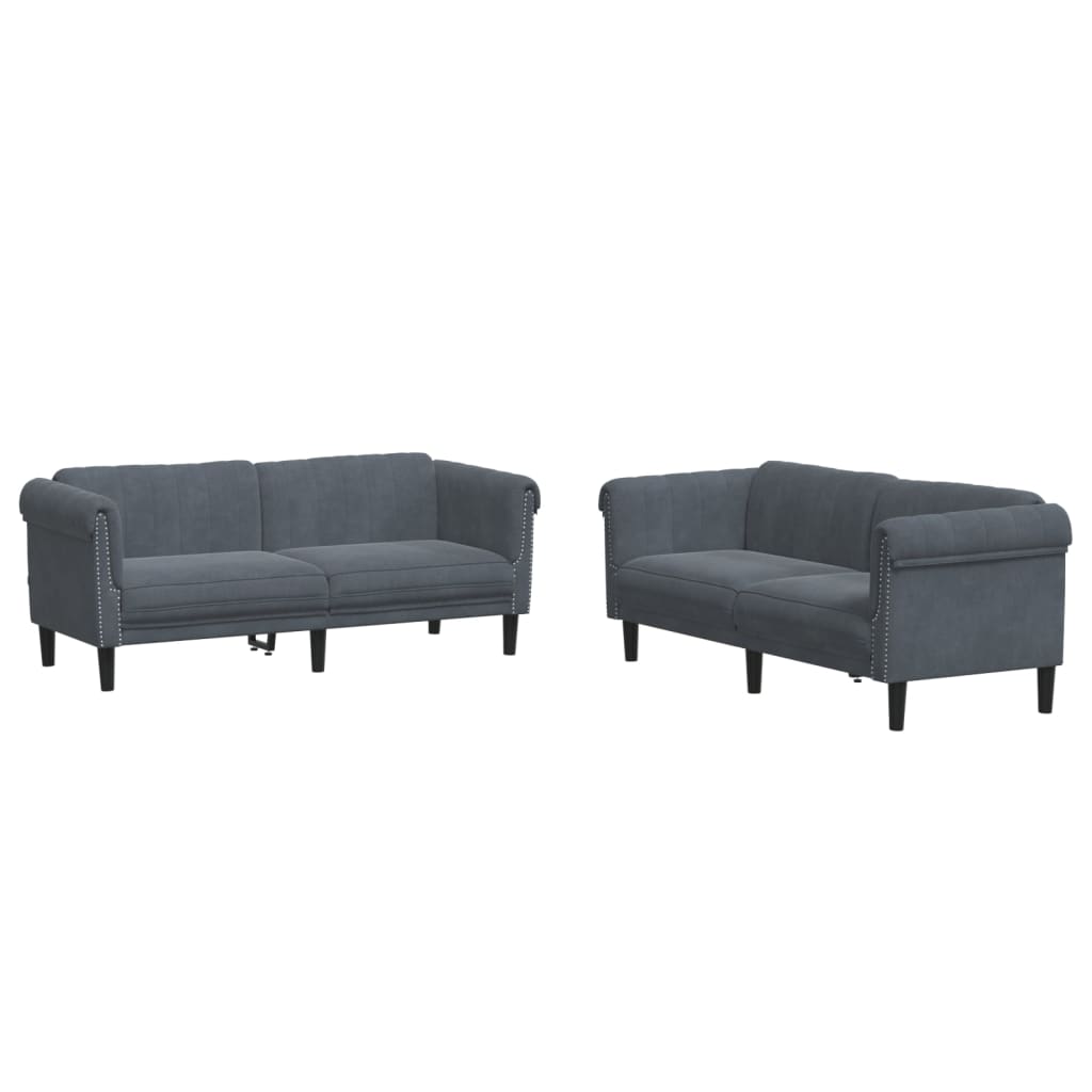 2 Piece Sofa Set Velvet