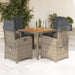 9 Piece Garden Dining Set With Cushions Poly Rattan Grey